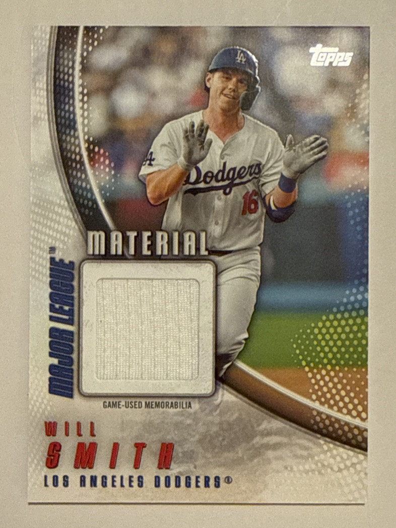 2025 Topps Series 1 Will Smith Major League Material Relic 2025 Topps Series 1 Will Smith Major League Material Relic
