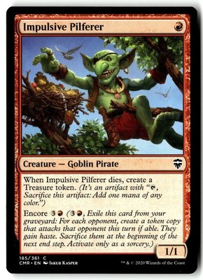 Impulsive Pilferer 185 Common Commander Legends Magic: The Gathering Near Mint