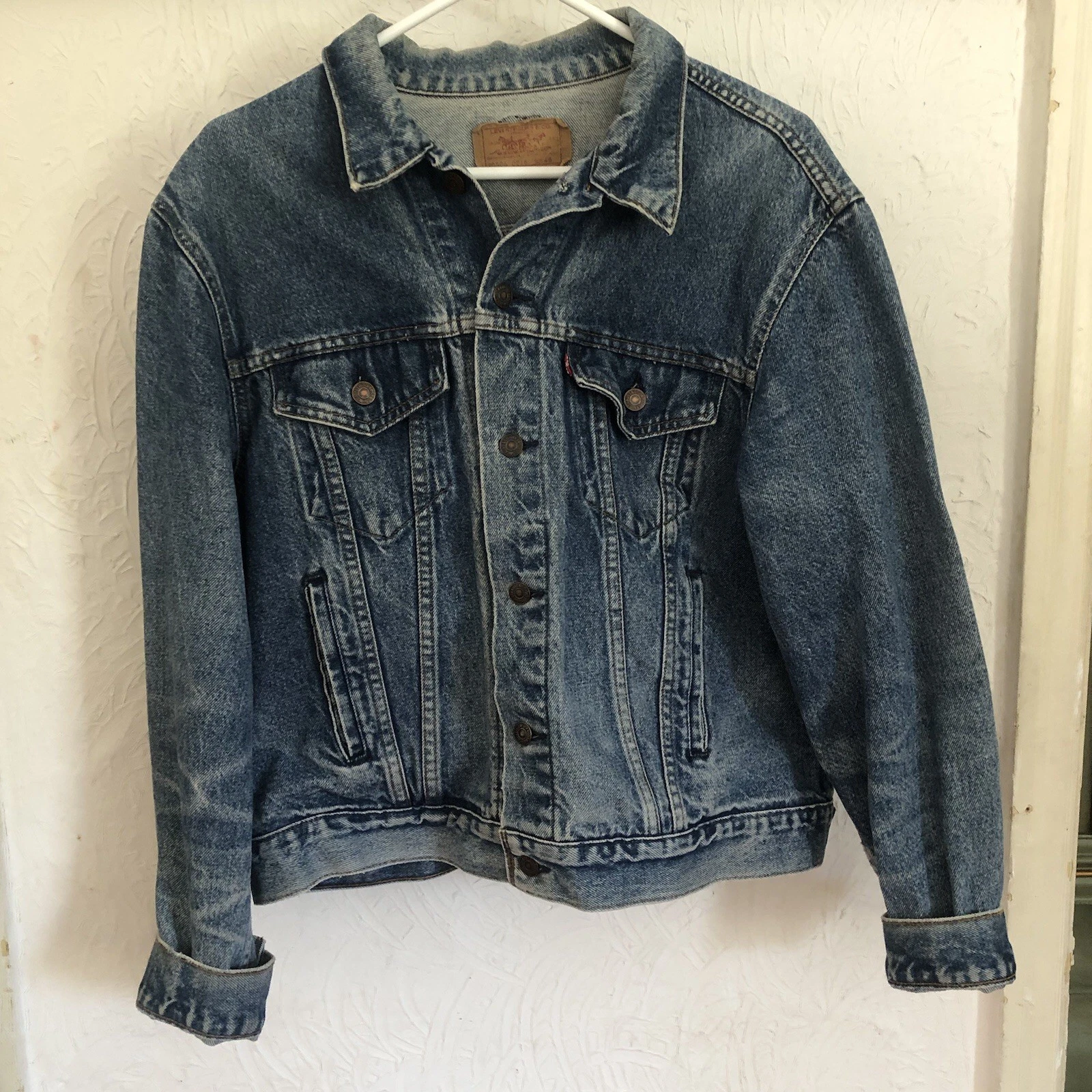 Vintage 100% Cotton Levi Denim Jean Jacket Made In USA