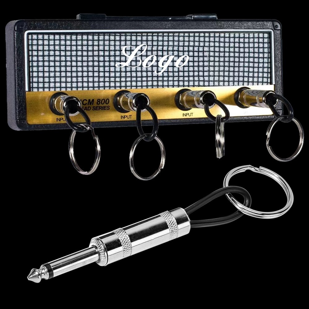 1 Pair Guitar Plug Keychain 1/4