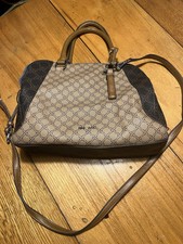 NINE WEST Brown 3 Section Satchel Handbag w/Crossbody Strap