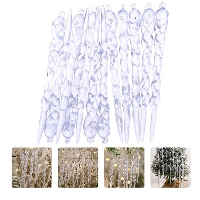  24 Pcs Eisbar-Anhänger Weihnachtsanhänger Weihnachtseiszapfen Aus Acryl