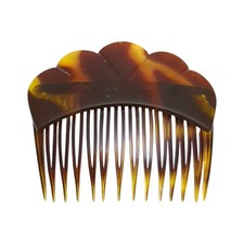 Vintage Faux Tortoise Side Hair Combs Accessories Scalloped 2 3/4" x 2 1/4"