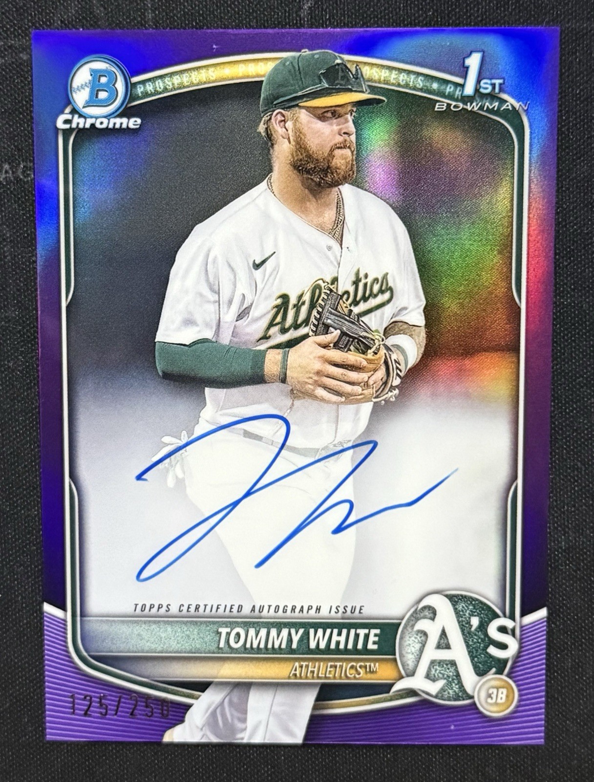 Tommy White Auto 2025 Bowman Chrome Purple Refractor /250 Athletics CPA-TWH