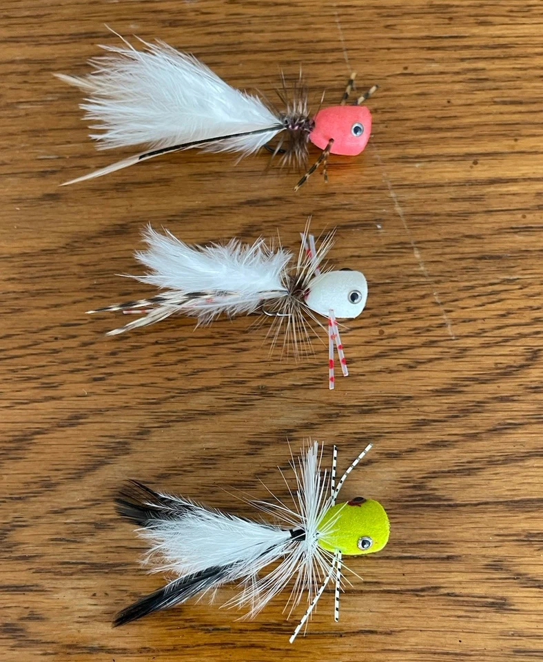 Poppers atados a mano - Bass Bugs - Moscas de pesca con mosca - 3 Diff - Talla 8 Foto 2 de 4