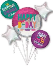Anagram YOUNG & FABULOUS Foil Balloon Bouquet 5 Piece Party