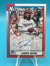 2025 Topps Series 1 35th Anniversary James Wood Auto Rookie Card 1990 #90A-JWO. rookie card picture