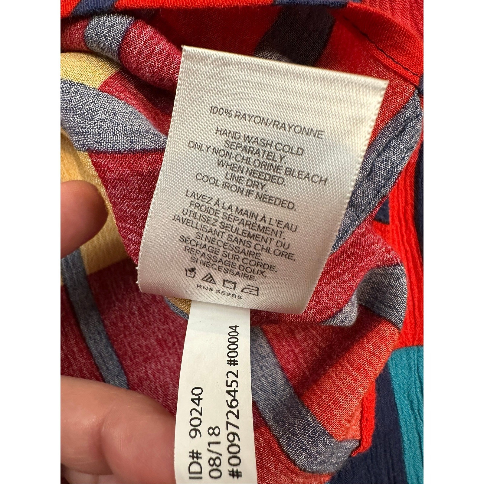 Express | Tie-Front Button Down Blouse Colorful |… - image 7