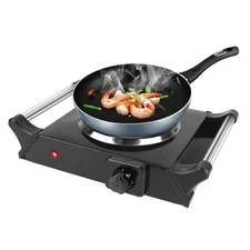 Electric Stove, 1000W Electric Countertop Burner with 5 Adjustable Temperatur...