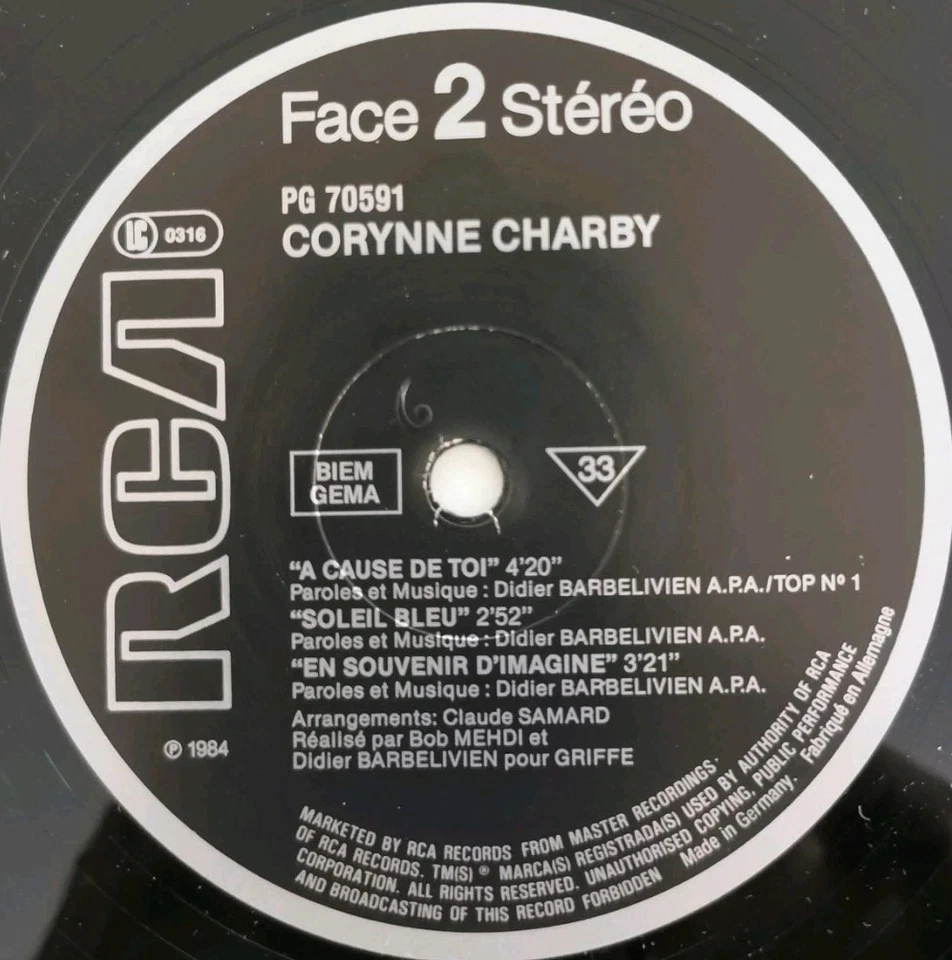 Vinyl LP Corynne Charby - Ma Generation VG+ PG 70591 France Pop - Image 4 of 4