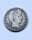 1913 Barber Silver Half Dollar RARE!! 50c G+ Condition Coin!! #2
