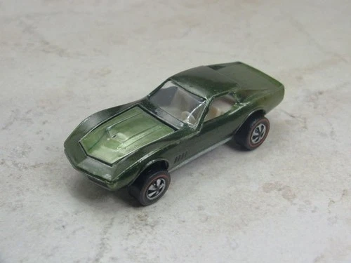 Original Hot Wheels Redline - Olive Green Custom Corvette w/ a white interior!