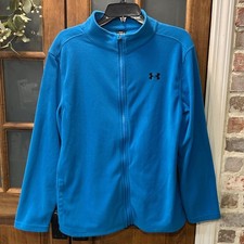 Under Armour Fleece Jacket Youth Kids XL Blue Full Zip Boys Girls Sporty Warm