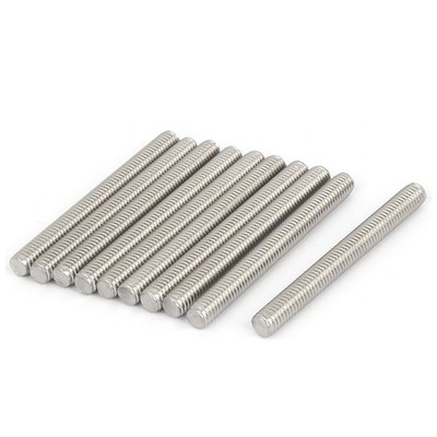 10Stk. 304 Edelstahl volle Gewindestange Stehbolzen Hardware M6 x 60mm silbern