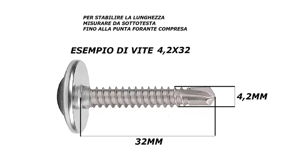 VITI AUTOPERFORANTI TESTA LARGA mm4,2 mm4,8 ZINCATO AUTOFORANTI VARIE LUNGHEZZE - Immagine 3 di 4