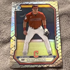 2026 Bowman TRAVIS BAZZANA Chrome Reptilian Refractor BCP-35 Cleveland Guardians
