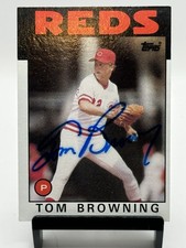 1986 Topps - Tom Browning #652 - Autographed