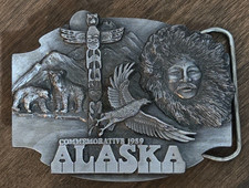 Alaska Belt Buckle 1989 Siskiyou Buckle Co Williams Oregon Limited Edition