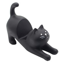 Desk Cell Phone Holder Stand Cute Stretching Cat Home Office Ornament
