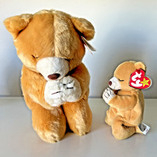 TY Beanie Buddy  Baby HOPE the Praying Bear Set of 2 Plush Stuffed Animal Toys