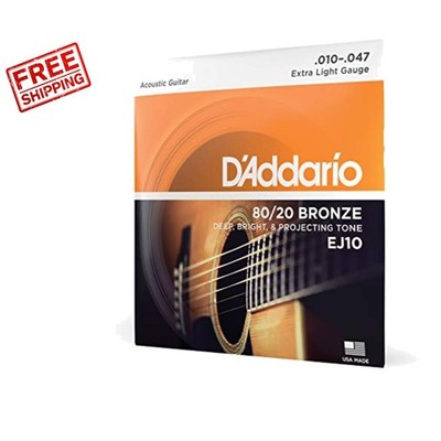 Bright Sound D'Addario EJ10 80/20 Bronze Extra Light Acoustic Strings 10-47