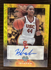 2024/25 Bowman University Best Kiki Iriafen ISO Signatures Yellow Lazer Auto /75