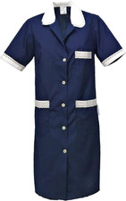 Camice Grembiule Donna Cameriera Domestica Pulizie Lavoro Mezze Maniche Corte