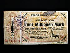 Stadt Kirn  5 Millionen Mark  1923