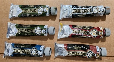 6 Vintage Rembrandt Oil Colour Paint Extra Fine Series 1 2 3