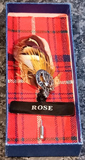 Vintage Ronnie Hek Clan Crest Stick-Pin, Lapel Pin, Rose Tartan, Scotland