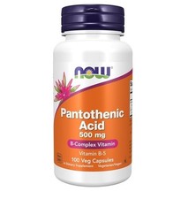 Now Foods Pantothenic Acid 500 mg 100 Capsules GMP Quality Assured