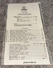 Vintage Molinas Outpost Restaurant Menu 