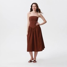 Women's Tube Knit Maxi A-Line Dress - A New Day Brown XL