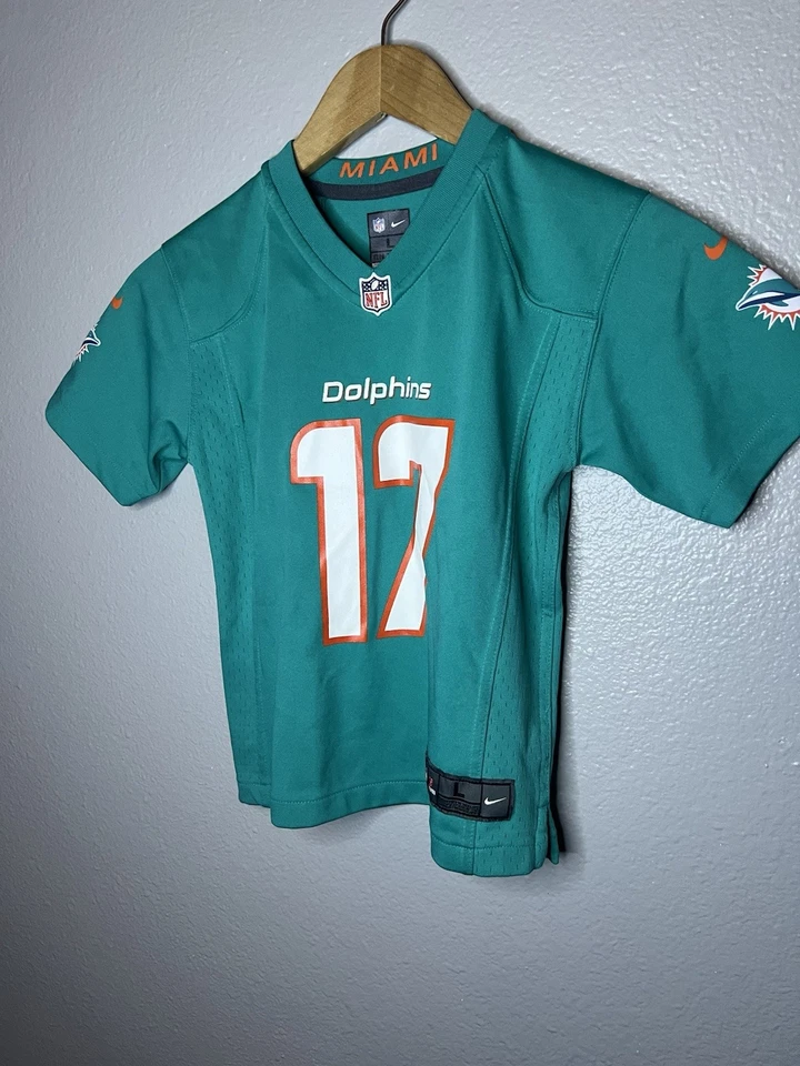 Kids Miami Dolphins Ryan Tannehill #17 Jersey Youth Large NFL Nike On Field Aqua - Image 3 of 4