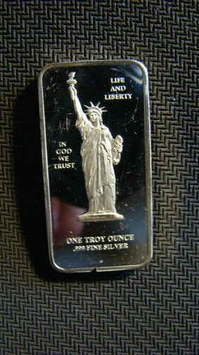 1 oz. 999 Fine Silver Bar Life And Liberty - By Millennian From A Local Estate