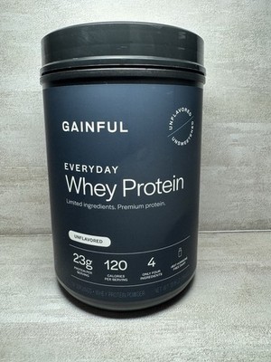 Gainful Whey Protein Powder Unflavored 13.9oz 23g Gluten-Free Soy-Free