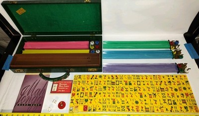 Vintage Mahjong Set 162 Butterscotch Tiles 5 Racks w/ Case (SEE DESC)