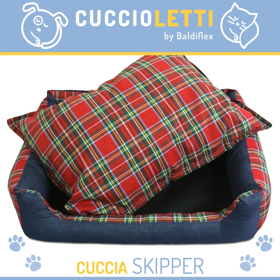 CUCCIA MORBIDA CUSCINO MATERASSINO CANE GATTO SKIPPER CON CUSCINO IN MEMORY FOAM - Immagine 2 di 4