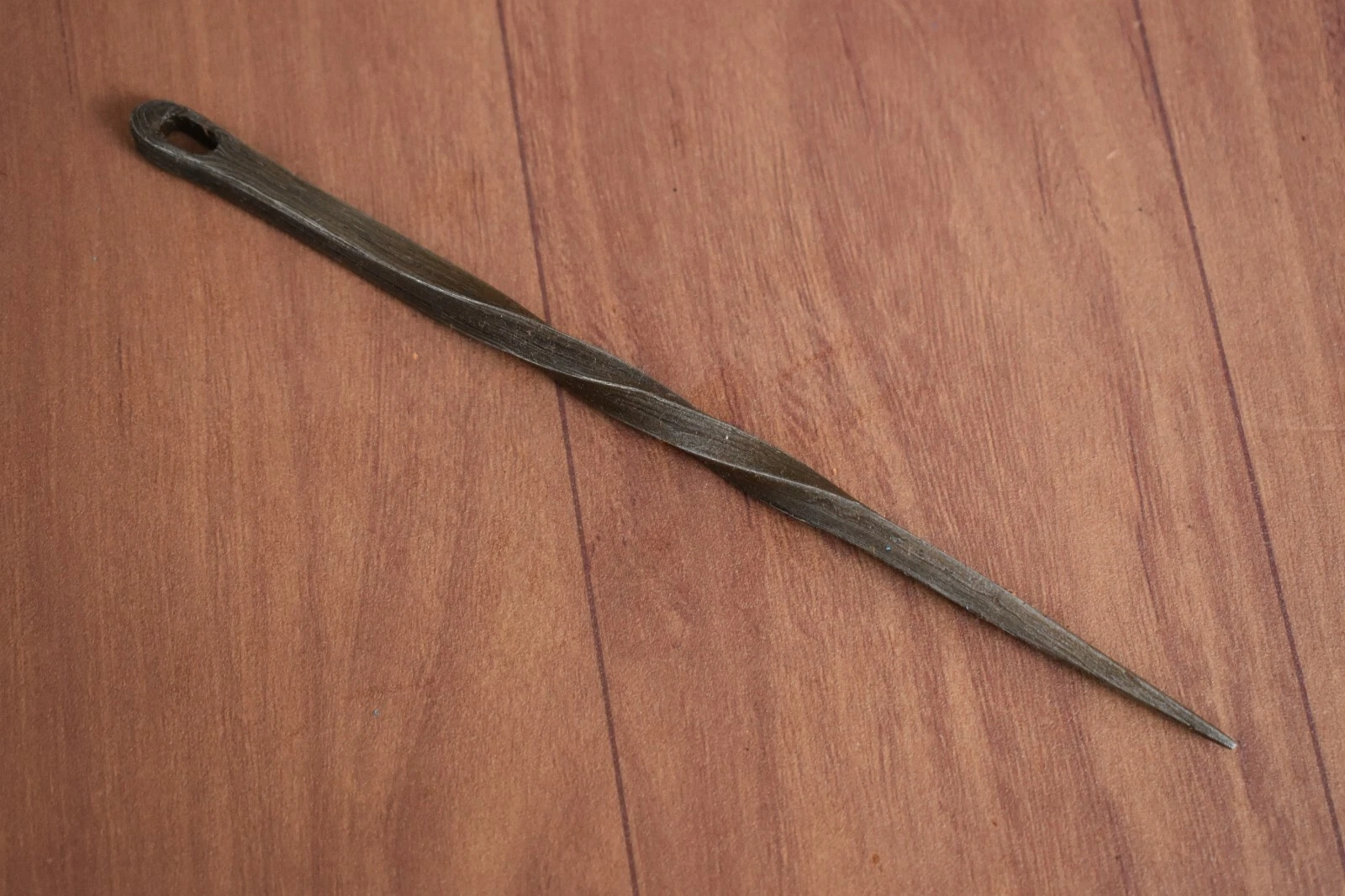 Vtg blacksmith handforged Damascus Steel spike fid spiral sailing boating tool