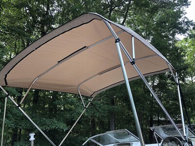 CRO Replacement Bimini Top Canvas+Boot for Godfrey SanPan 2500 Beige 9'x8.5'