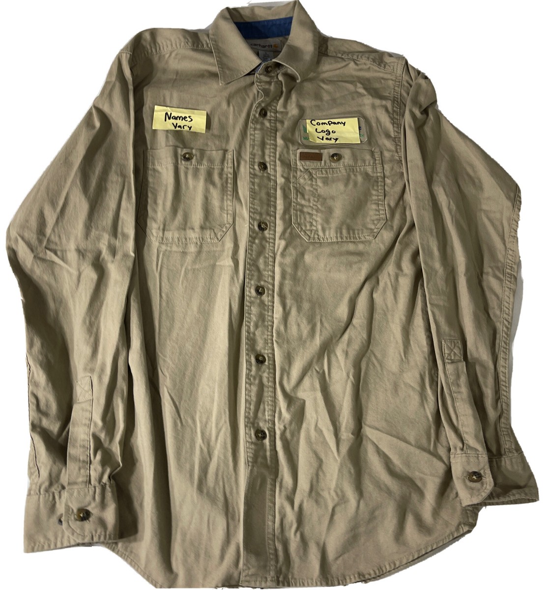 Carhartt 384-62 Tradesman Mens Small Beige Long Sleeve Work