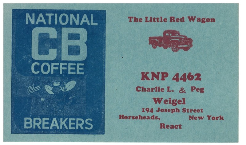 1970s CB / Ham Radio Operator's Call Number Card Horsehead, NY #21