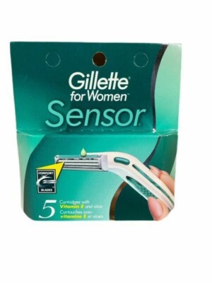 Original Gillette For Women SENSOR Razor Blades - Pack of 5 unit New Box Excel*