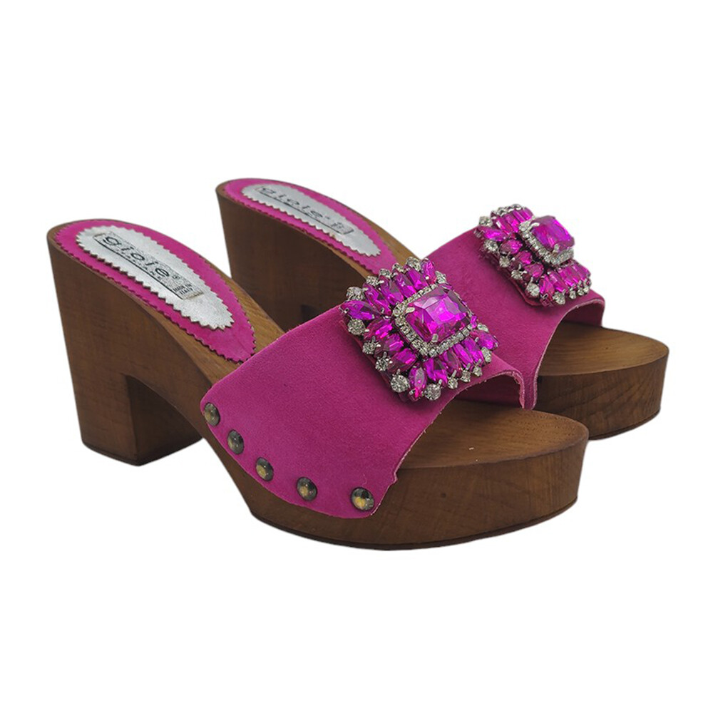 Women's clogs with fuchsia upper and jewel - G1051 FUCHSIA CAM | eBay