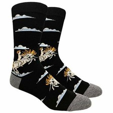 Novelty Fun Crew Print Socks for Dress or Casual Unicorn 75B 