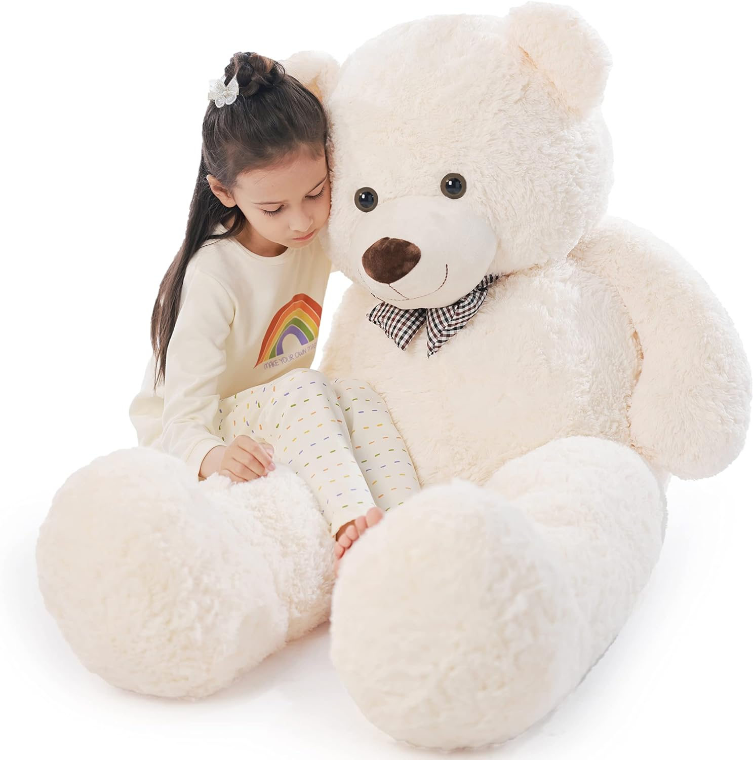 Big Teddy Bear 4Ft Giant White Soft Stuffed Animals Cute Plush Toy for Girlfrien