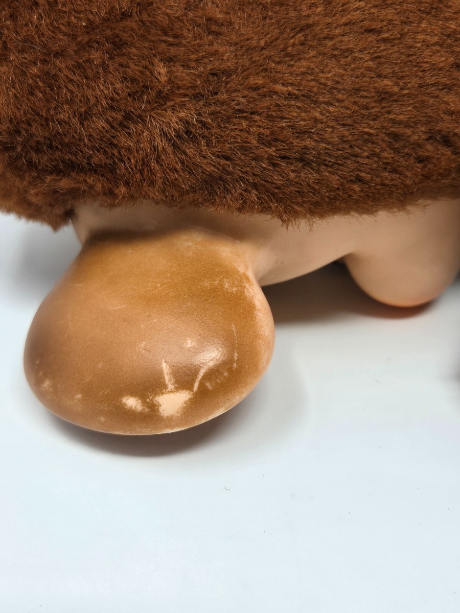 Vintage Knickerbocker Rubber Face Pouting Bear Plush Stuffed
