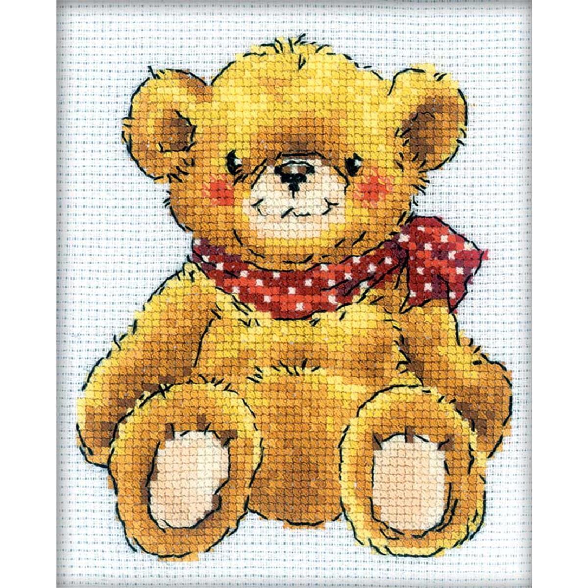 RTO counted Cross Stitch Kit ""Teddy-bear"" H192, 10,5x13 cm, DIY