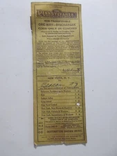 1946 Pennsylvania Railroad Company ticket New York - Beacon NY Central