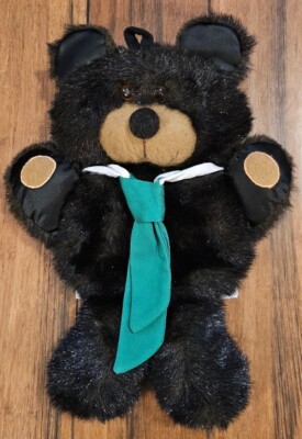 Hallmark Boy Christmas Stocking Teddy Bear Stuffables Plush Pocket Pouch 1983